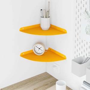 Ležeča polica s polico 2 pcs Gorčična rumena 24 x 24 x 2 cm
