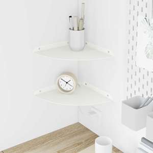 Ležeča polica s polico 2 pcs Bela 24 x 24 x 2 cm