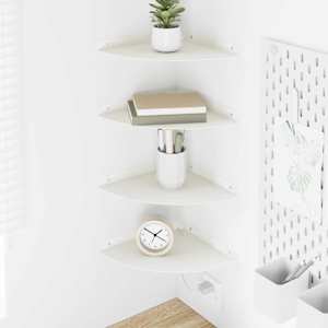 Ležeča polica s polico 4 pcs Bela 24 x 24 x 2 cm