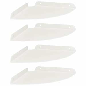 Plovoucí police s policí s úložištěm 4 pcs Bílý 24 x 24 x 2 cm - obrázek 2
