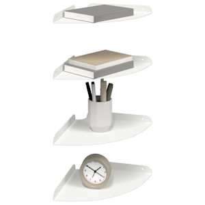 Plovoucí police s policí s úložištěm 4 pcs Bílý 24 x 24 x 2 cm - obrázek 3