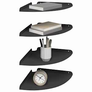 Plovoucí police s policí s úložištěm 4 pcs Černý 30 x 30 x 2 cm - obrázek 3