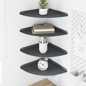 Ležeča polica s polico 4 pcs Antracit 30 x 30 x 2 cm