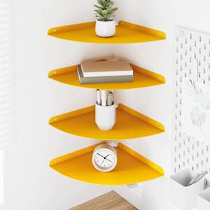 Ležeča polica s polico 4 pcs Gorčična rumena 30 x 30 x 2 cm