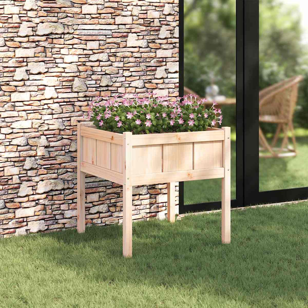 Have Blomsterkrukke Natur 70 x 70 x 70 cm Massiv fyrretræ
