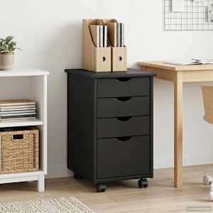 Gležnji kabinet s kolesom Siva 34 x 39 x 56 cm Masivna borovina