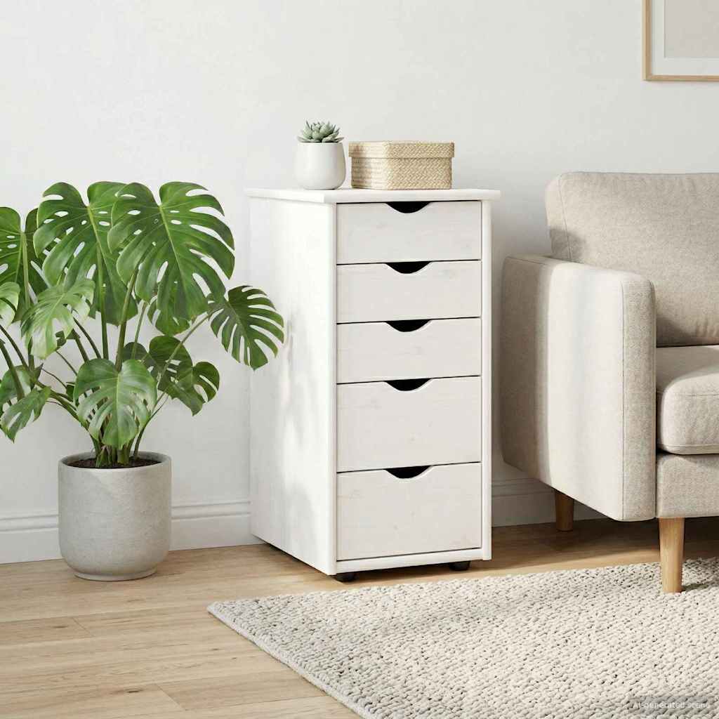 vidaXL Dulap Alb 34 x 39 x 61,5 cm Lemn de pin masiv
