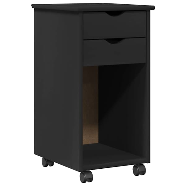 vidaXL Rattaga kapp 34 x 39 x 65,5 cm Tahke m&auml;nd Must