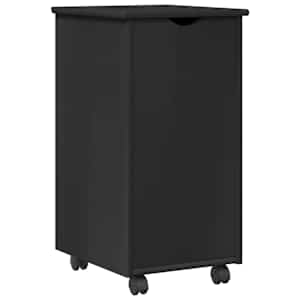 vidaXL Rattaga kapp rattaga Must 34 x 39 x 65,5 cm Kindel m&auml;nnipuidust