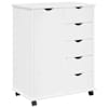 vidaXL Rattaga kapp 63,5 x 39 x 79 cm Kindel m&auml;nnipuidust Valge