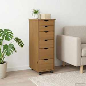 Gležnji kabinet s kolesom Medeno rjava 34 x 39 x 93,5 cm