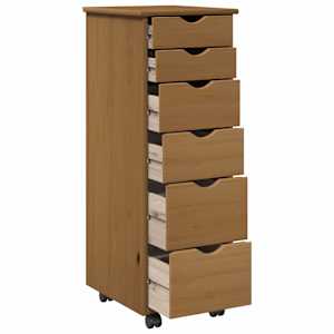 Kolejová skříň s kolem Medová hnědá 34 x 39 x 93,5 cm - obrázek 4