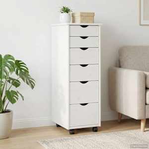 Gležnji kabinet Bela 34 x 39 x 93,5 cm Masivno borovo les