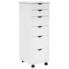 vidaXL Rattaga kapp 34 x 39 x 93,5 cm Kindel m&auml;nnipuidust Valge