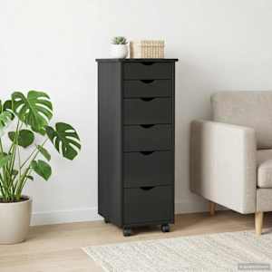 Gležnji kabinet Črna 34 x 39 x 93,5 cm Masivno borovo les