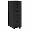vidaXL Rattaga kapp 34 x 39 x 93,5 cm Kindel m&auml;nnipuidust Must