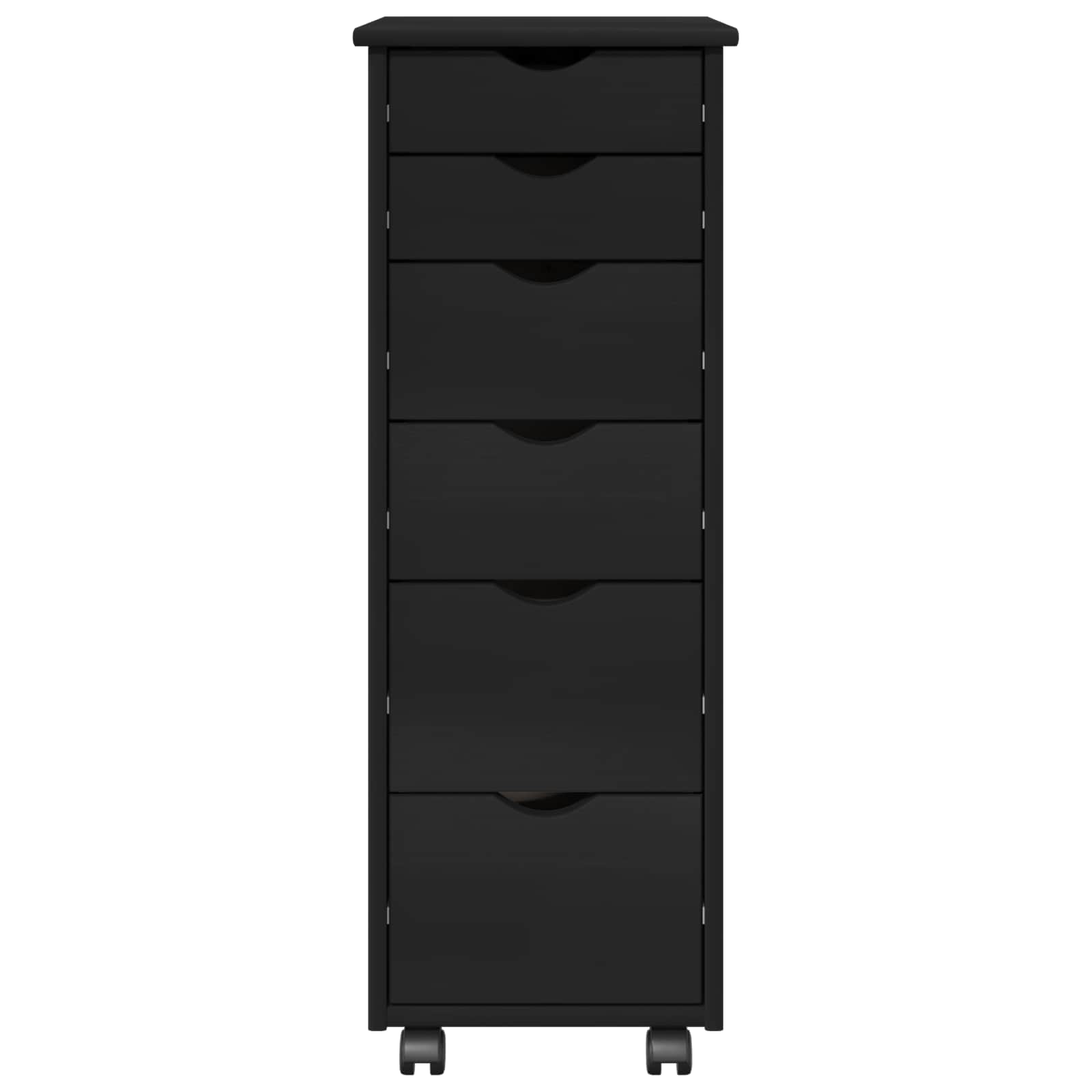 Rolling Kast met wiel Zwart 34 x 39 x 93,5 cm Massief Vurenhout image 5