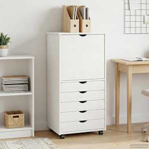 Gležnji kabinet Bela 53 x 39 x 103 cm Masivno borovo les