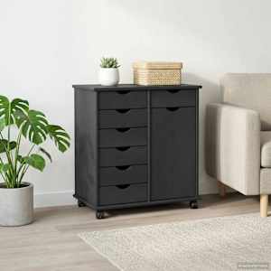 Gležnji kabinet Siva 63,5 x 39 x 65,5 cm Masivno borovo les