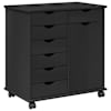 vidaXL Rattaga kapp 63,5 x 39 x 65,5 cm Kindel m&auml;nnipuidust Must