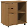 vidaXL Rattaga kapp 63,5 x 39 x 65,5 cm Kindel m&auml;nnipuidust Meepruun