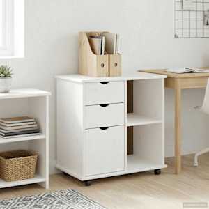 Gležnji kabinet Bela 63,5 x 39 x 65,5 cm Masivno borovo les