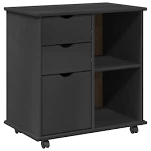 vidaXL Rattaga kapp 63,5 x 39 x 65,5 cm Kindel m&auml;nnipuidust Hall