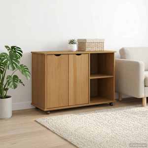 Gležnji kabinet s kolesom Medeno rjava 100 x 39 x 65,5 cm