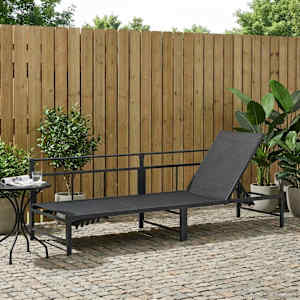 Ležalnik Črna 200 x 62 x 59,5 cm Tekstil