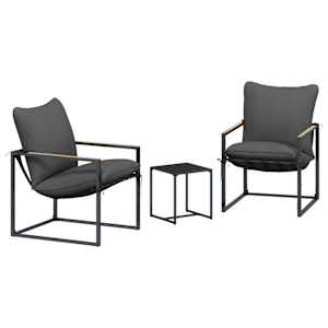 vidaXL Aia Diivanikomplekt 3 tk Must ja Anthracite Teras