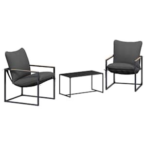 vidaXL Aia Diivanikomplekt 3 tk Must ja Anthracite Teras