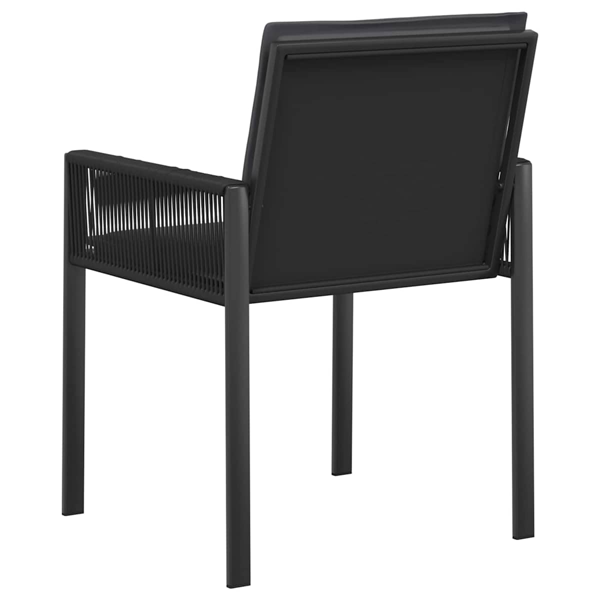 Havestole 2 stk. Sort og Mørkegrå polyrattan - Billede 7