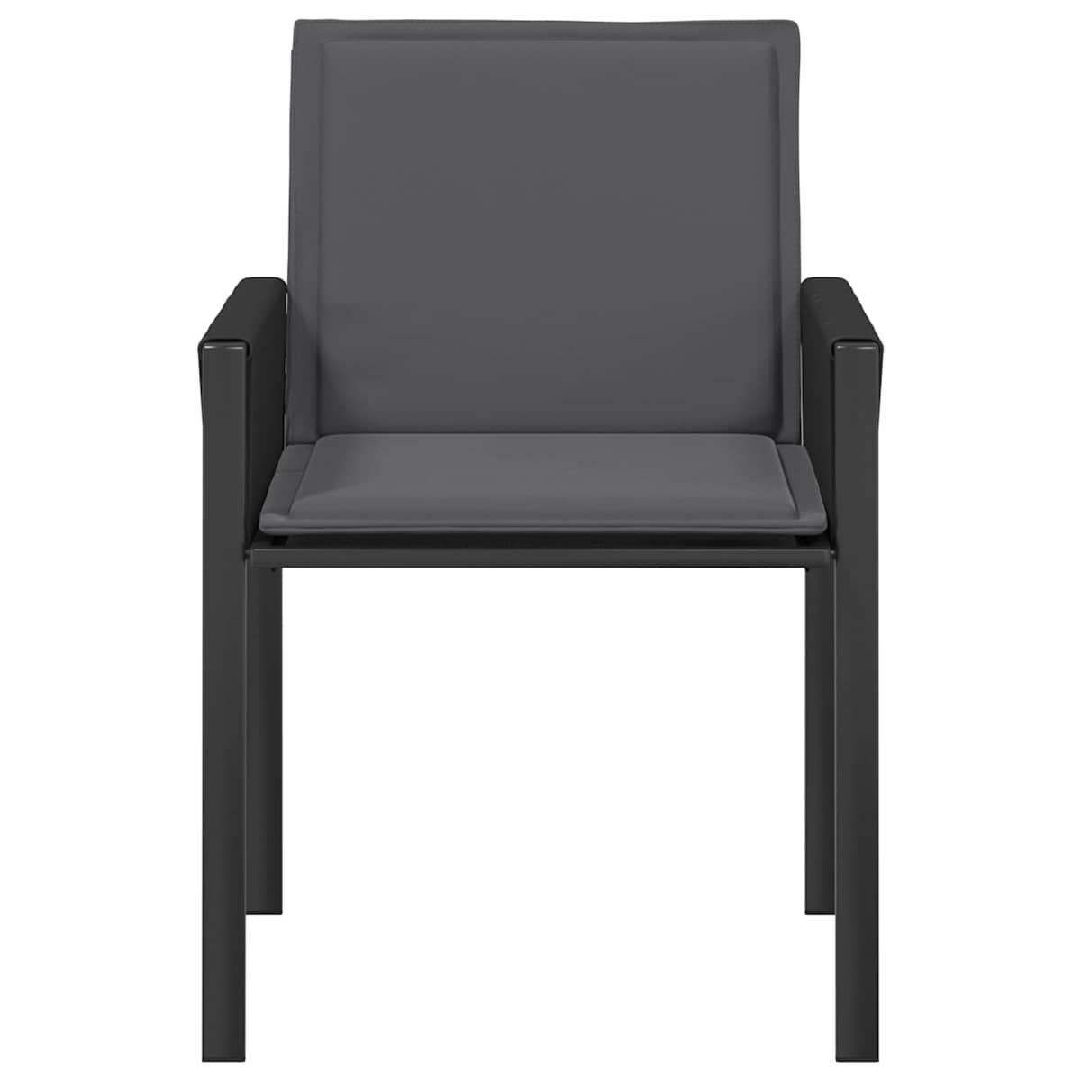 Havestole 2 stk. Sort og Mørkegrå polyrattan - Billede 5
