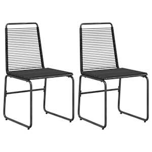 Zahradní křesla 2 pcs Černý 48 x 55 x 89,5 cm Ratan - obrázek 2