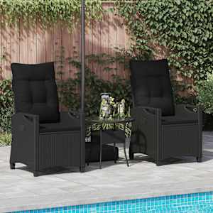Zahradní křeslo 2 pcs Černá 56 x 64 x 94 cm Ocel a polyester - obrázek 3