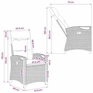 Zahradní křeslo 2 pcs Černá 56 x 64 x 94 cm Ocel a polyester - obrázek 12