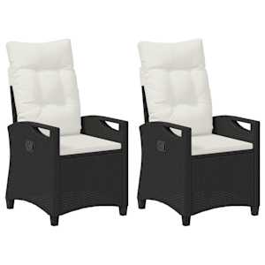 Zahradní křeslo 2 pcs Černá a krémová 56 x 60 x 112 cm - obrázek 2