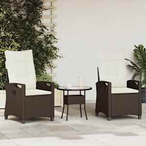 Zahradní křeslo 2 pcs Hnědá a krémová 56 x 60 x 112 cm - obrázek 1