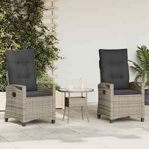 Vrtni Stol 2 pcs Svetlo siva in temno siva 56 x 60 x 112 cm