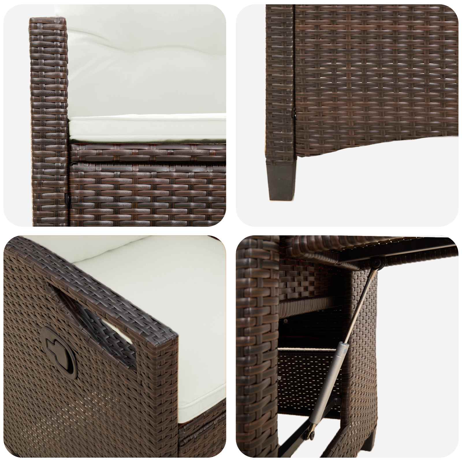 Лежанки за градина 56 x 60 x 112 см стомана - Image 8