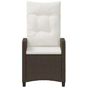 Polohovací zahradní židle Hnědá a krémová 56 x 60 x 112 cm - obrázek 5