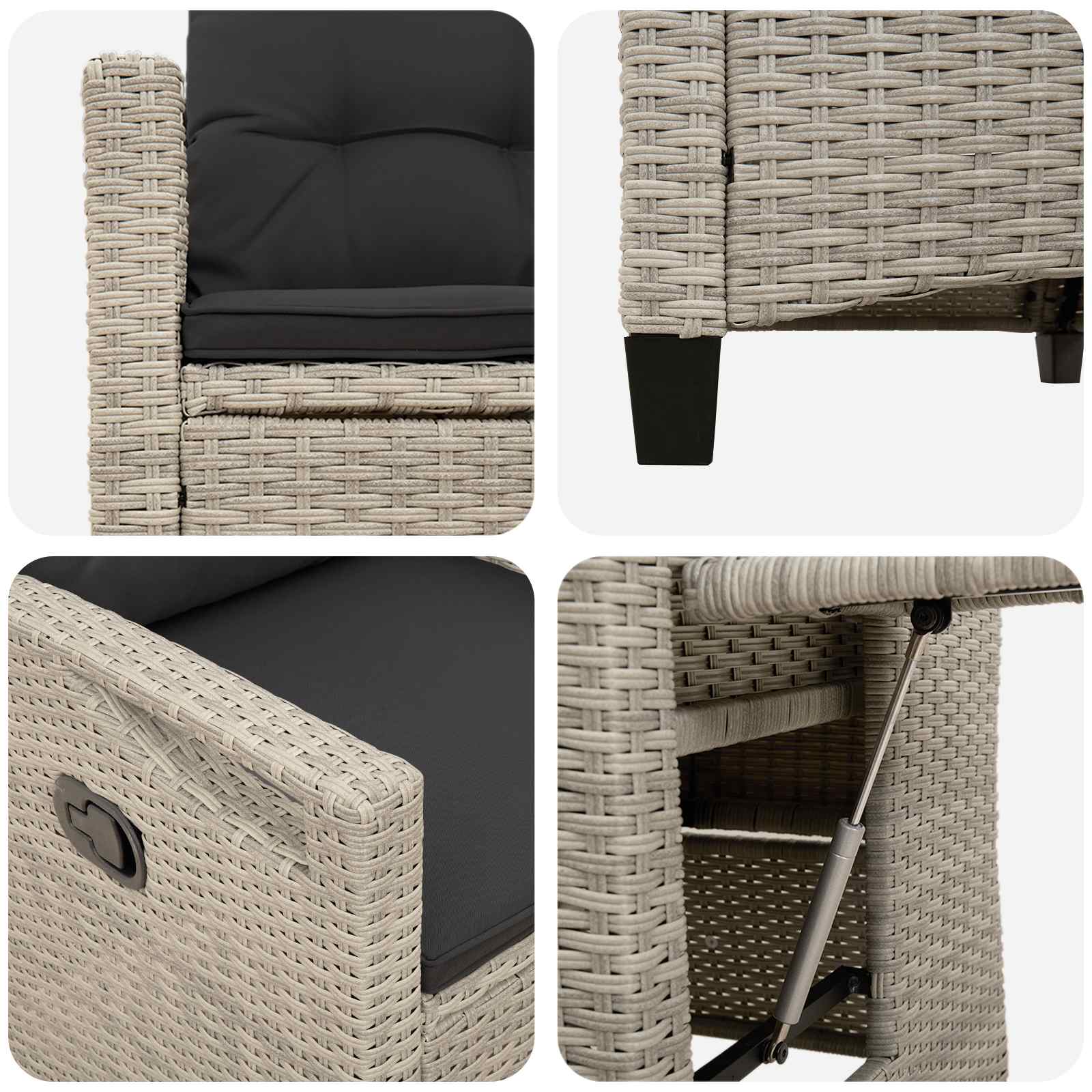 Лежанки за градина 56 x 60 x 112 см стомана - Image 8