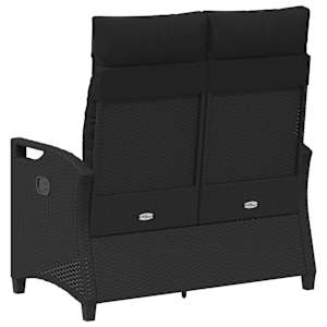 Zahradní lavice Černá 105 x 60 x 112 cm Ocel a polyester - obrázek 6