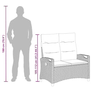 Zahradní lavice s polštářem Šedá a tmavě šedá 105 x 60 x 112 cm - obrázek 13