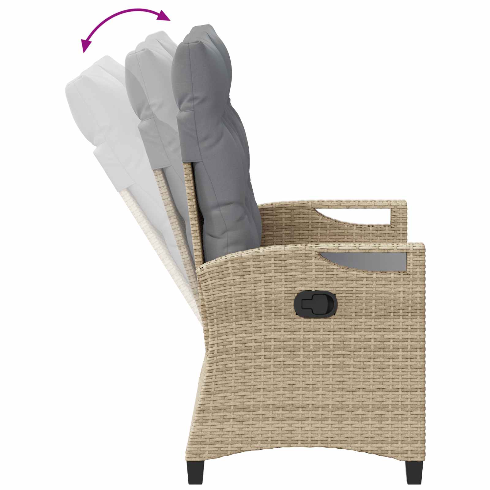 Παγκάκι κήπου Μπέζ και Ανοιχτό Γκρι 105 x 60 x 112 εκ - Image 9