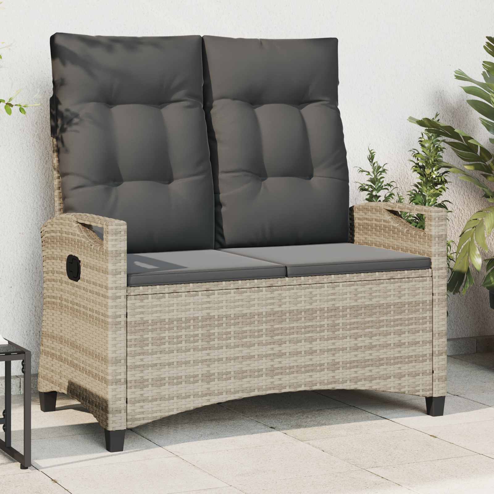 vidaXL Bancă de grădină cu pernă 105 x 60 x 112 cm oțel