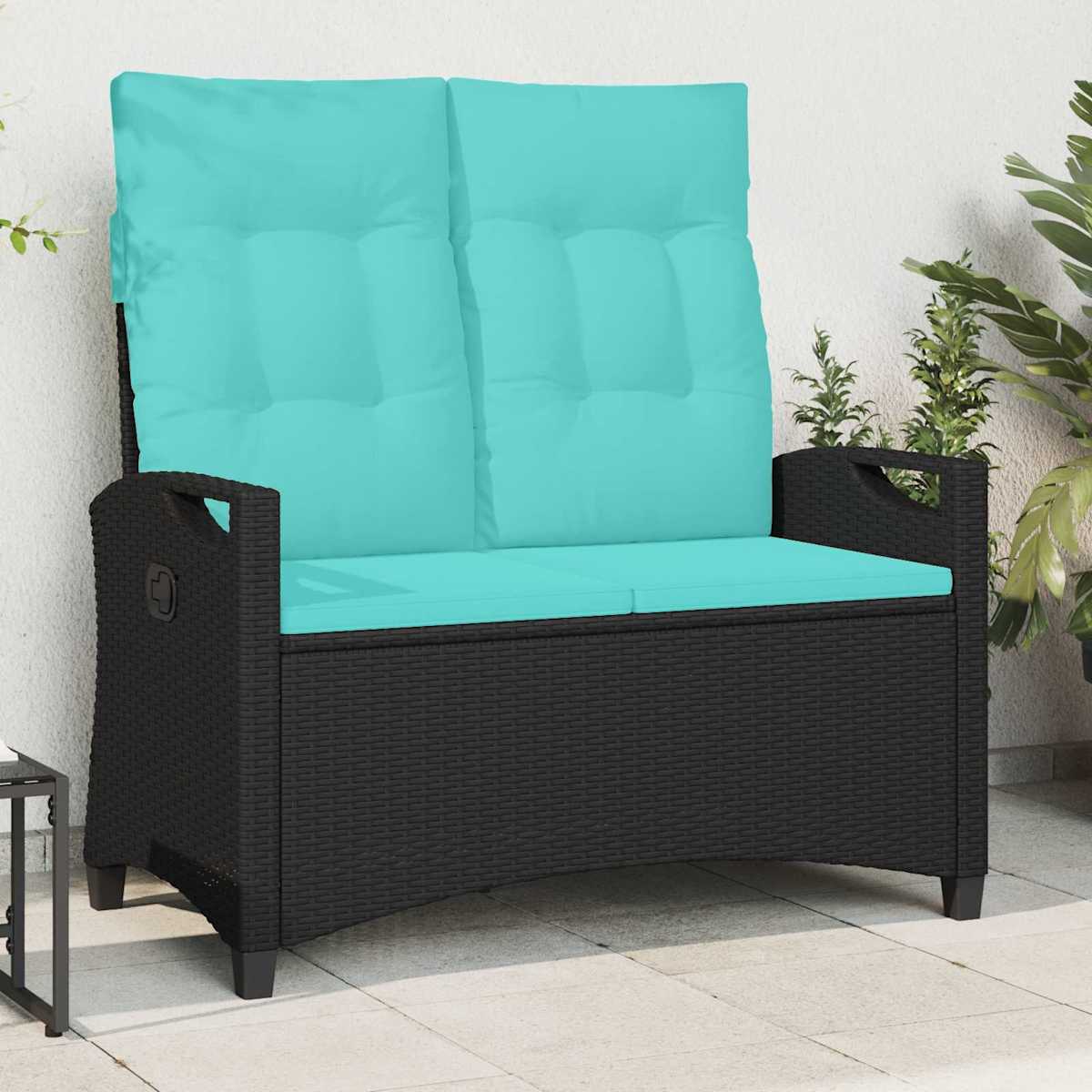 Havebænk med pude 105 x 60 x 112 cm stål