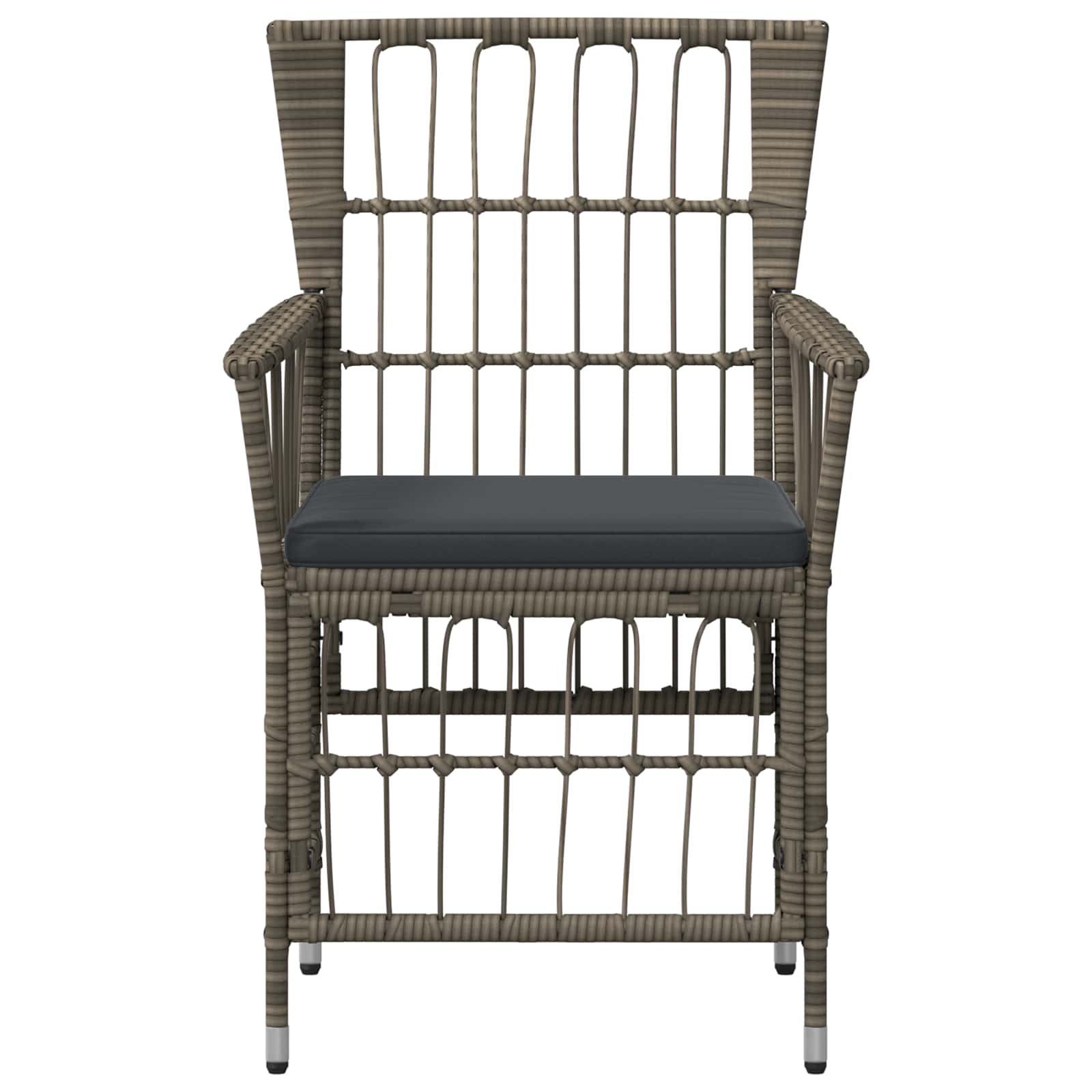 Tuinstoelen 4 st Grijs poly rattan - Afbeelding 5
