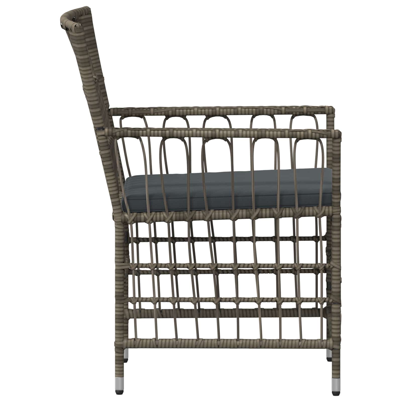 Tuinstoelen 4 st Grijs poly rattan - Afbeelding 6