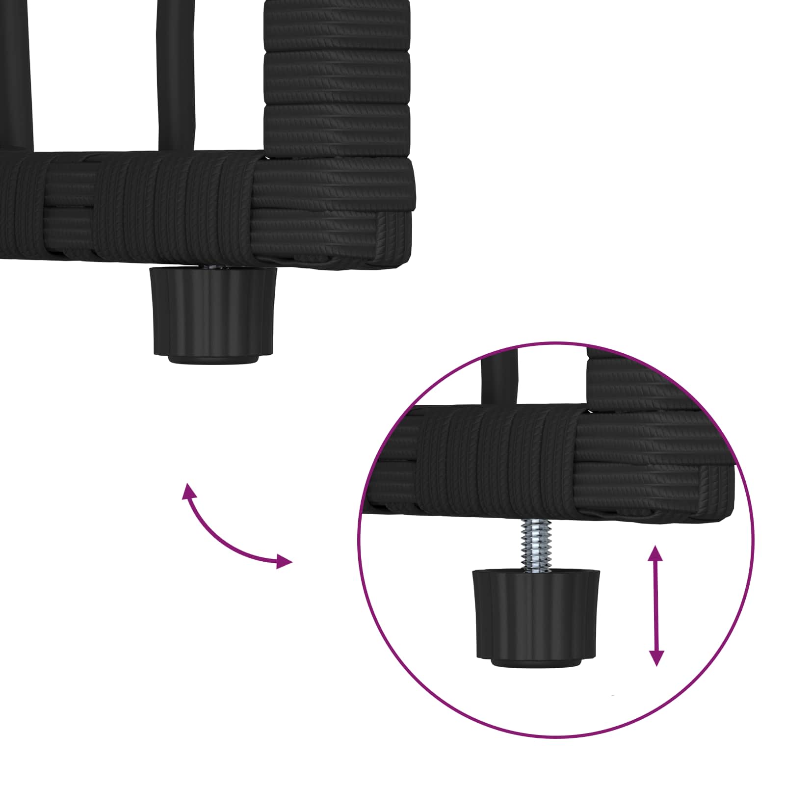 Zunanji pohištveni set 4 pcs Črna in Temno siva - slika 13